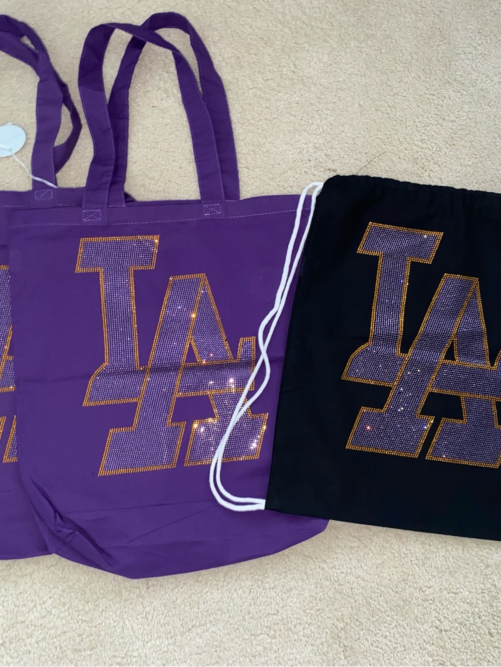 LA Lakers Purple and Black Women's Tote & Backpack Set